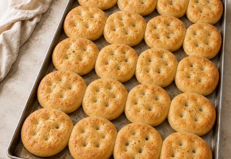 Focaccine lisce con sale e olio